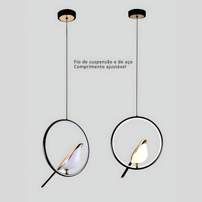 Lustre Pendente Pássaro Moderno