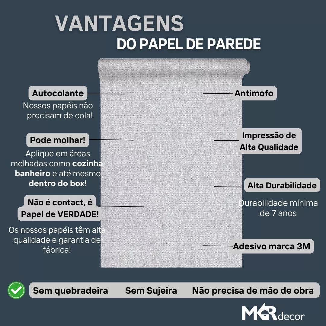 Papel De Parede Adesivo Linho Algodão Egípcio Cinza 9M - Loja LARe