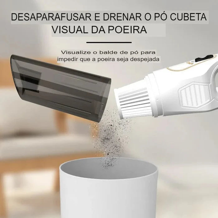 Aspirador de Pó Sem Fio Vertical Portátil -Multifuncional Escova Turbo 3 em 1