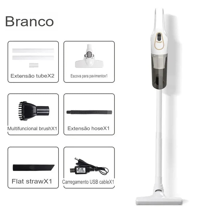 Aspirador de Pó Sem Fio Vertical Portátil -Multifuncional Escova Turbo 3 em 1