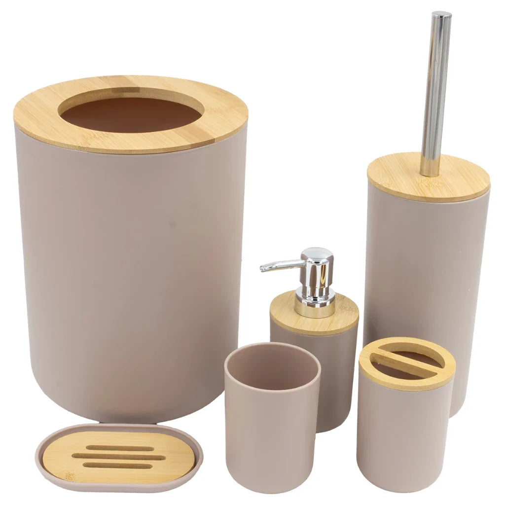 Kit para Banheiro Bambu - 6 peças