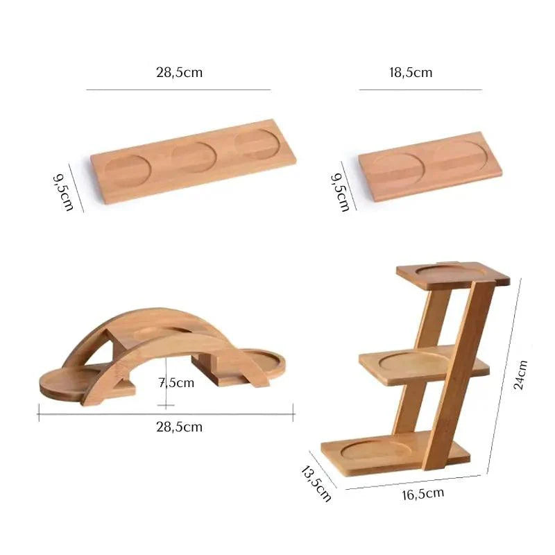 Conjuntos Porta Temperos de Cerâmica com Base de Bambu