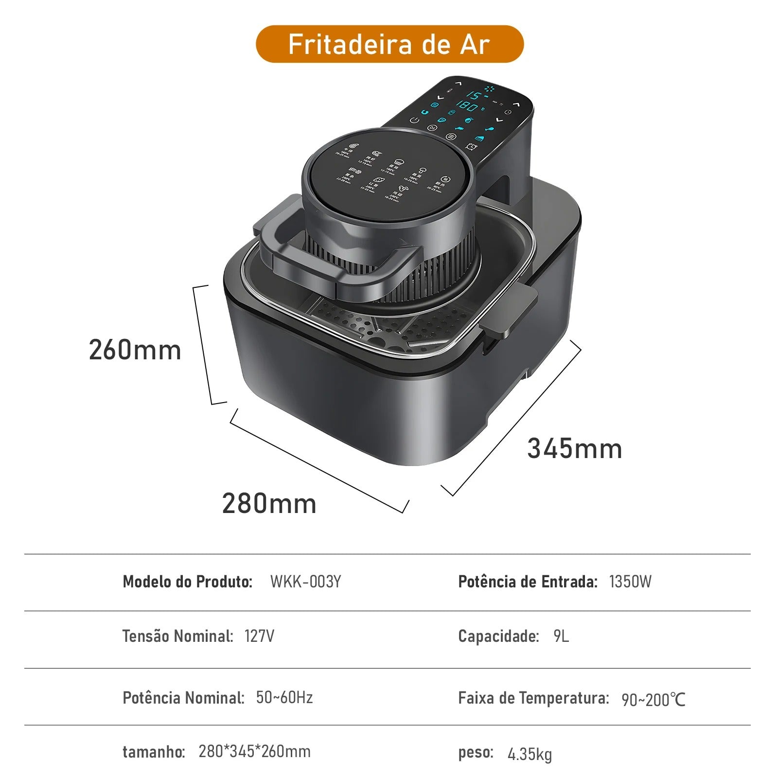 Fritadeira a ar sem Óleo Inteligente - 110v