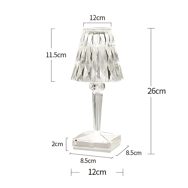 Luminária Abajur de Mesa Cristal Led