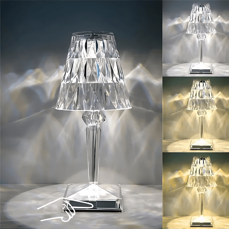 Luminária Abajur de Mesa Cristal Led