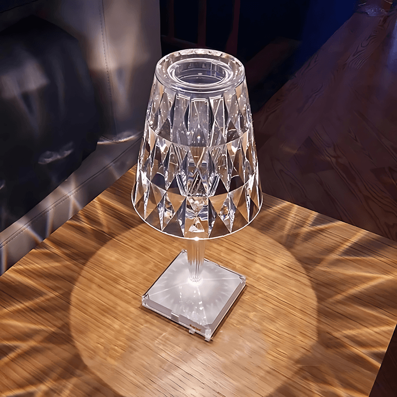 Luminária Abajur de Mesa Cristal Led